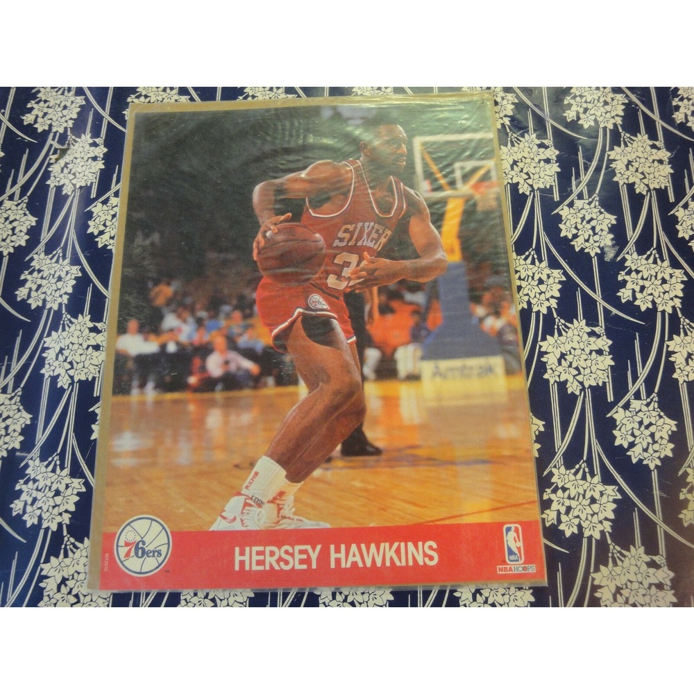 Hersey hawkins 76ers  NBA HOOPS basketball 8x10 glossy photo NEW sealed‎ promo